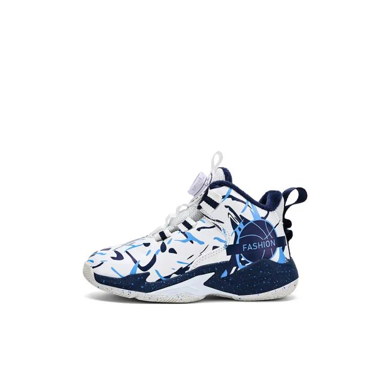 Wooden Rabbit Wear Resistant Breathable Lightweight Cushioning Warm Mid Top Children's Basketball Shoes Kids'-5