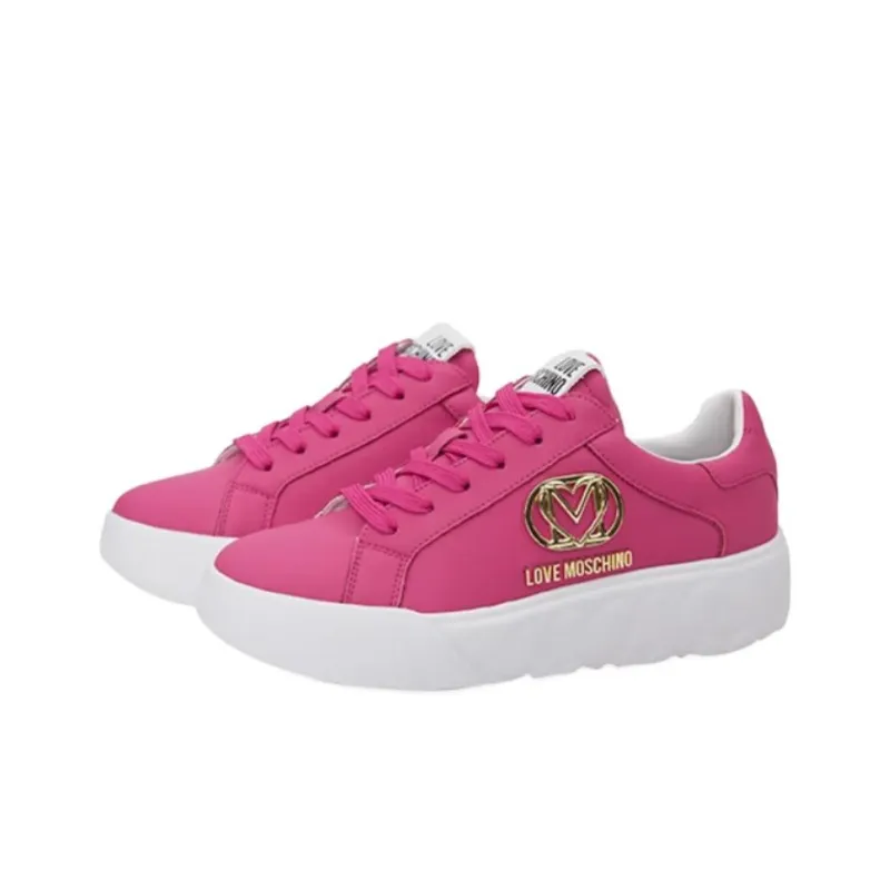 LOVE MOSCHINO Low Top Casual Shoes Women's Rose Red-1