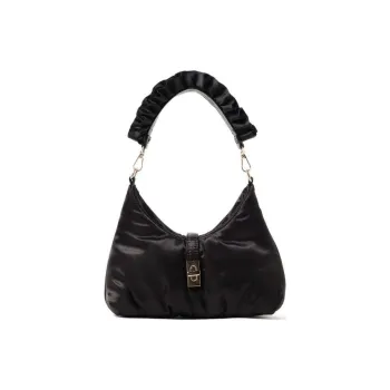 Beams Polyester One Shoulder Handbag Women's Black/Gold