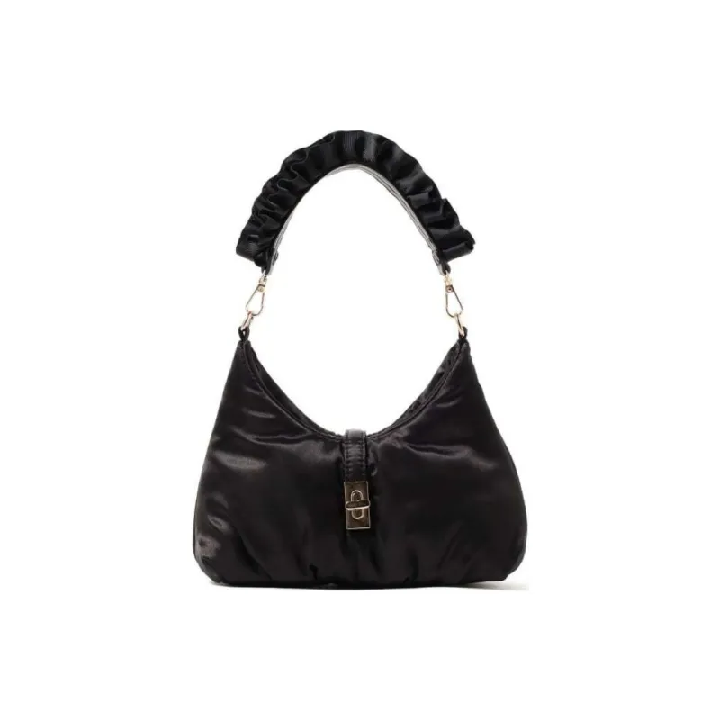 Beams Polyester One Shoulder Handbag Women's Black/Gold-0
