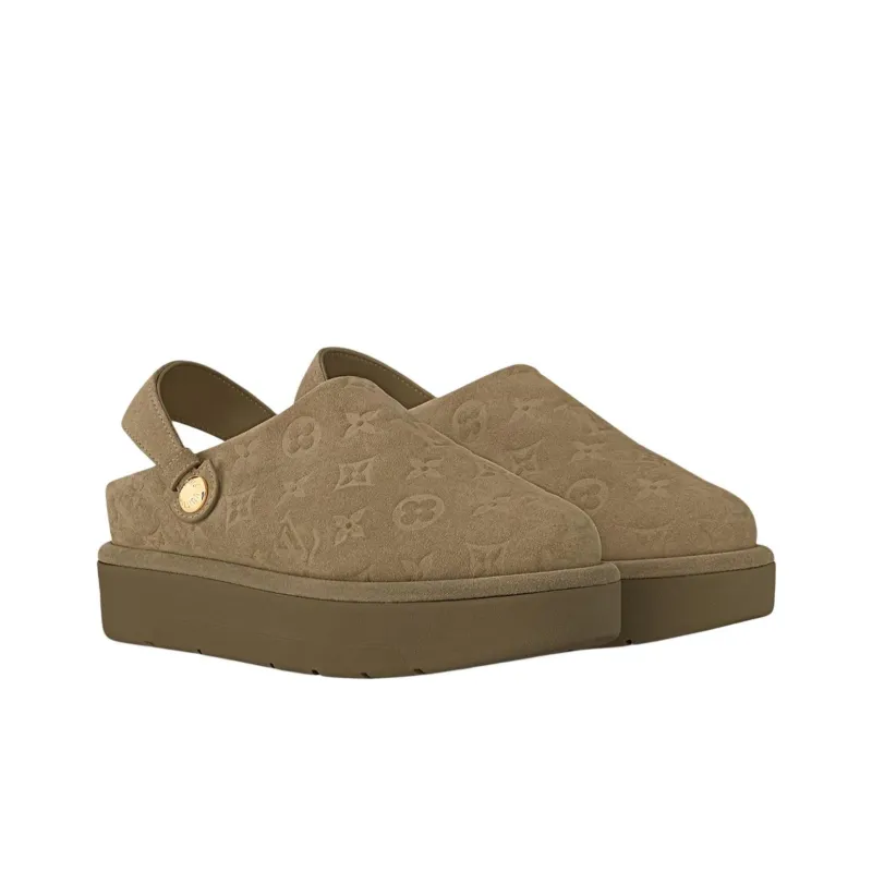 LOUIS VUITTON Aspen Casual Single Shoes Women's Khaki Green-2