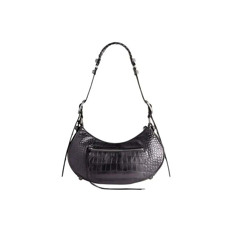 Balenciaga Le Cagole Cow Leather Dumpling Bag Crescent Moon Bag Crossbody Bag Shoulder Bag Women's Dark Gray-3