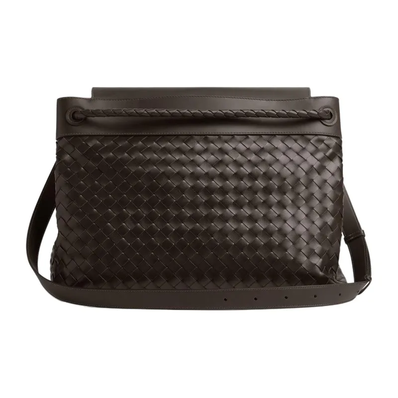 Bottega Veneta Andiamo Series Calfskin Messenger Bag, Shoulder Bag Tubas Men's Dark Brown-1