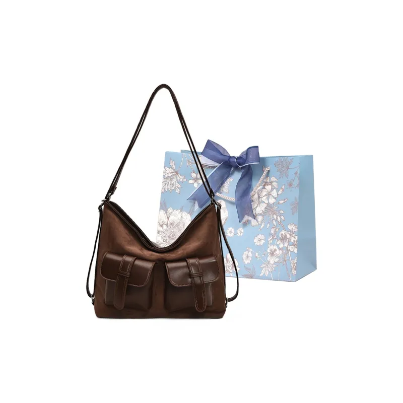 REDOO PU Backpack On The Shoulder Women's Thousand Bird Plaid Coffee/Matte Coffee/Matte Brown-6