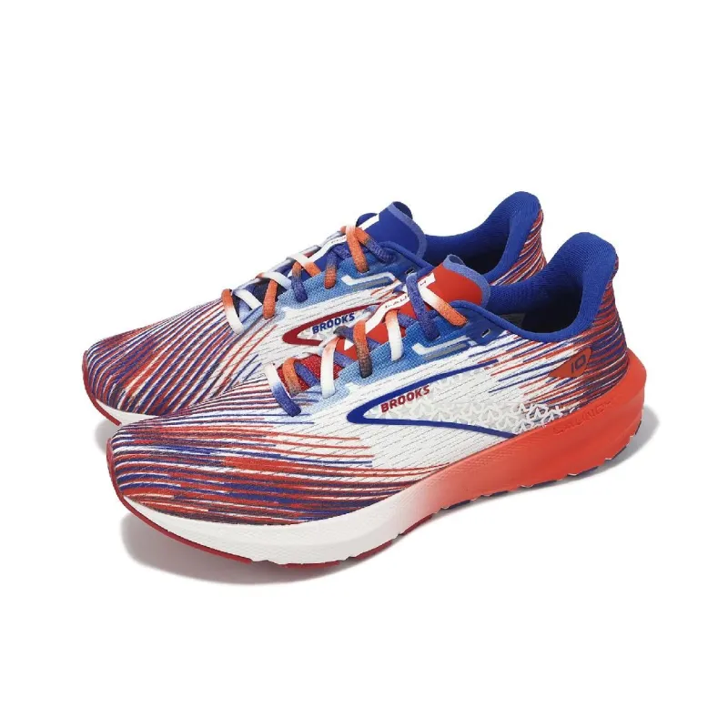 Brooks Launch 10 Breathable And Lightweight Low Top Casual Running Shoes Men's White Red-2