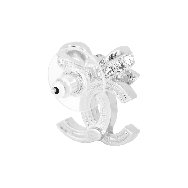 CHANEL Bow Tie Cc Logo Earrings-3
