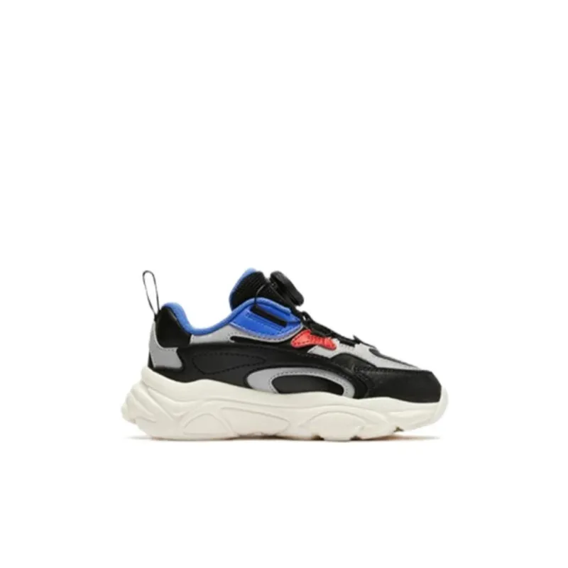 FILA BOA Warm Slip-Resistant Cushioning Low-Top Kids' Running Shoes Black Silver Gray Kids'-1