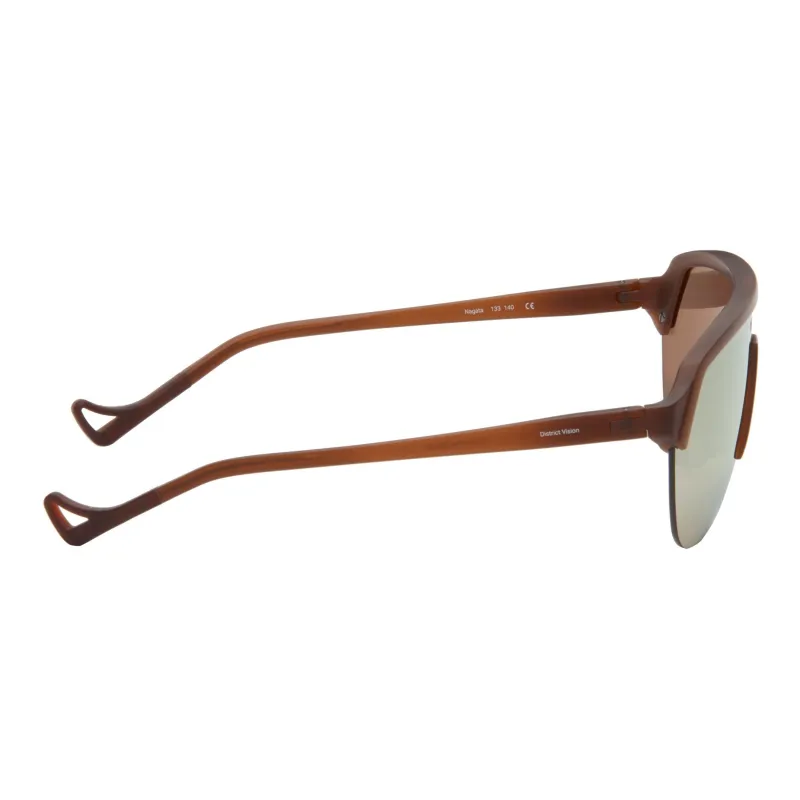 District Vision Titanium Nylon Grilamid TR90 Irregular Shape Sunglasses Women's Brown-2