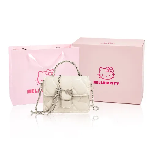 MESUCA Sanrio Sanrio Kitty Series PU Crossbody Handbag Small Square Bag Women's White