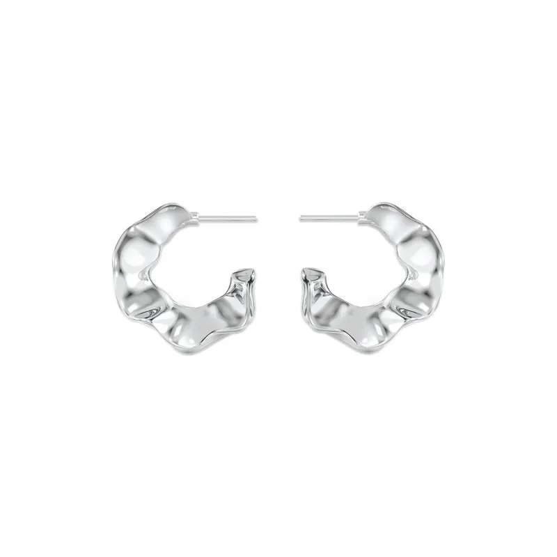 Mistova JEWELRY Eco Friendly Gold Plated Copper Floral Hoop Earrings Women's-4