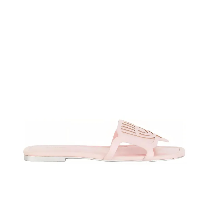 CHIARA FERRAGNI Eyelike Slide Slippers Women's Pink-1