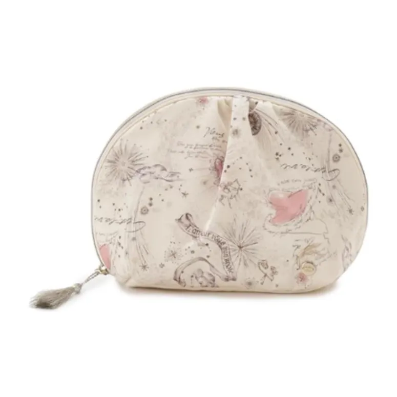 SNIDEL Remote Culture Collaboration Polyester Clutch Small Size Women's Ivory White/pink/purple-0