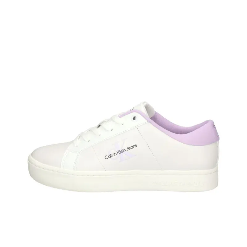 CKJ CALVIN KLEIN JEANS Low Top Skateboard Shoes Women's White-0