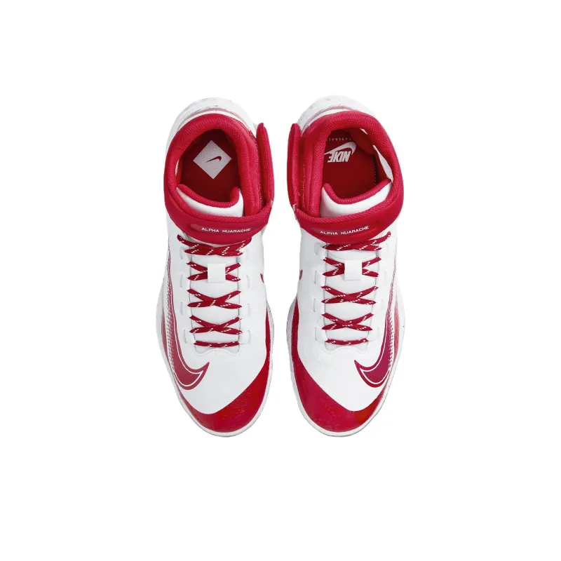 Nike Alpha Huarache Elite 4 Mid White University Red-3