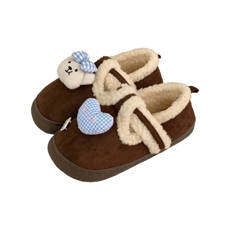 SHIGUDE Cotton Slippers Women's Dark Coffee-0