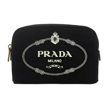 PRADA Canvas Bag, Makeup Bag, Toiletry Bag Unisex Black