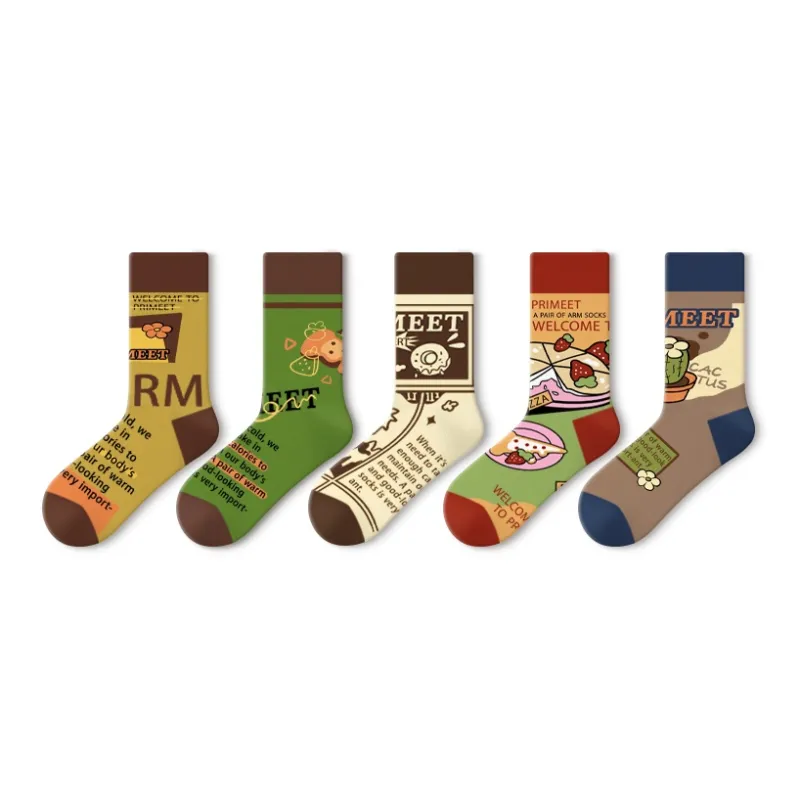 Primeet Fall Winter Mid Calf Socks Women's 5 Pack-0