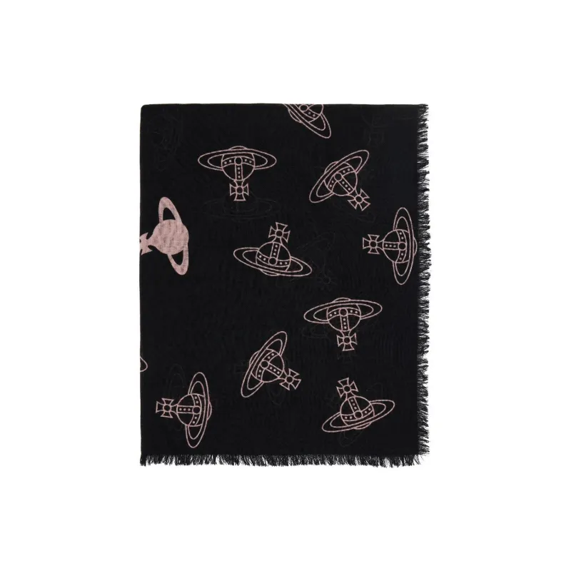 Vivienne Westwood Wool Knit Scarves Men's Black-1