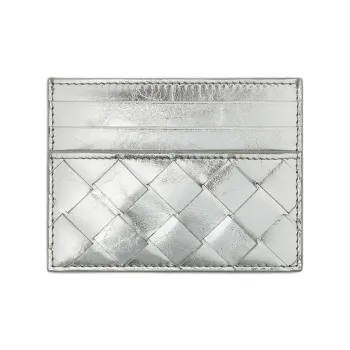 Bottega Veneta Calfskin Card Holder Regular Women's Silver