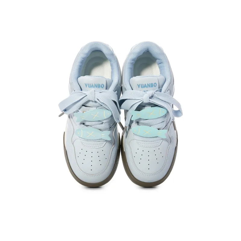 Lovely You Wear resistant And Lightweight Low Top Skateboard Shoes Women's Blue-9