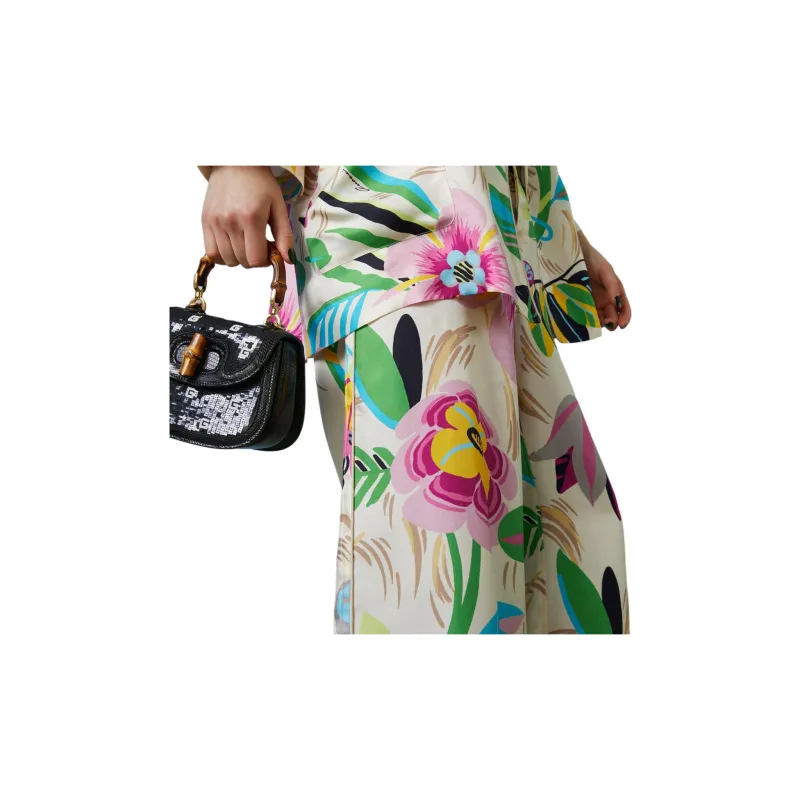 GUCCI Floral Print Wide-Leg Trousers-3
