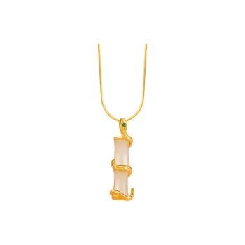 MAMADESHOUHU Hetian Jade Necklaces Pale Greenish White Jade Women's