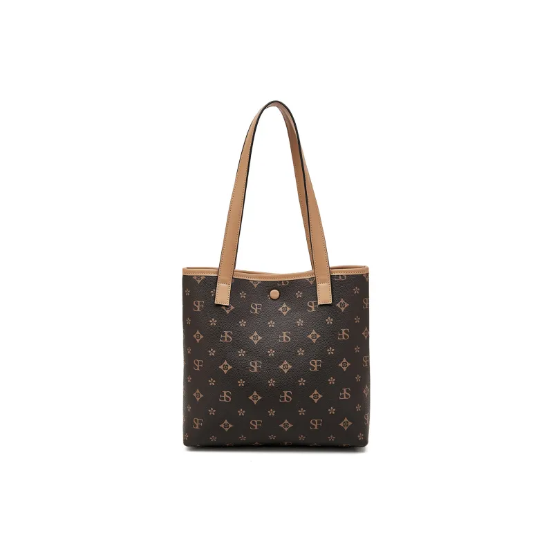 FOXER Synthetic Leather Tote Bag, Shopping Bag, Shoulder Bag Women's Khaki-7