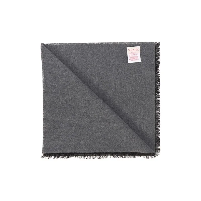 Valentino Wool Knit Scarves Unisex Gray-2