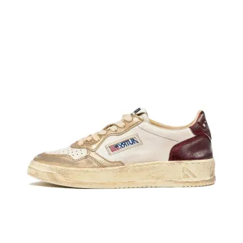 AUTRY Wear Resistant Low Top Skateboard Shoes Women's White Gold Red