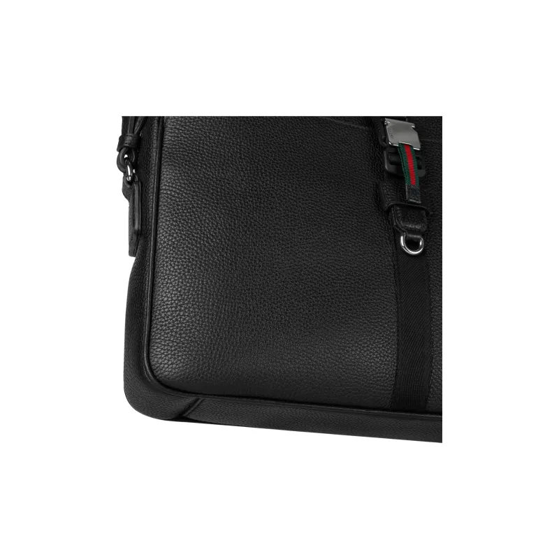 GUCCI Soft Grain Leather Briefcase Medium Size Men's Black-6