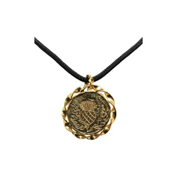SAINT LAURENT 20th Century Plated Pineapple Discs Lariat Costume Necklace