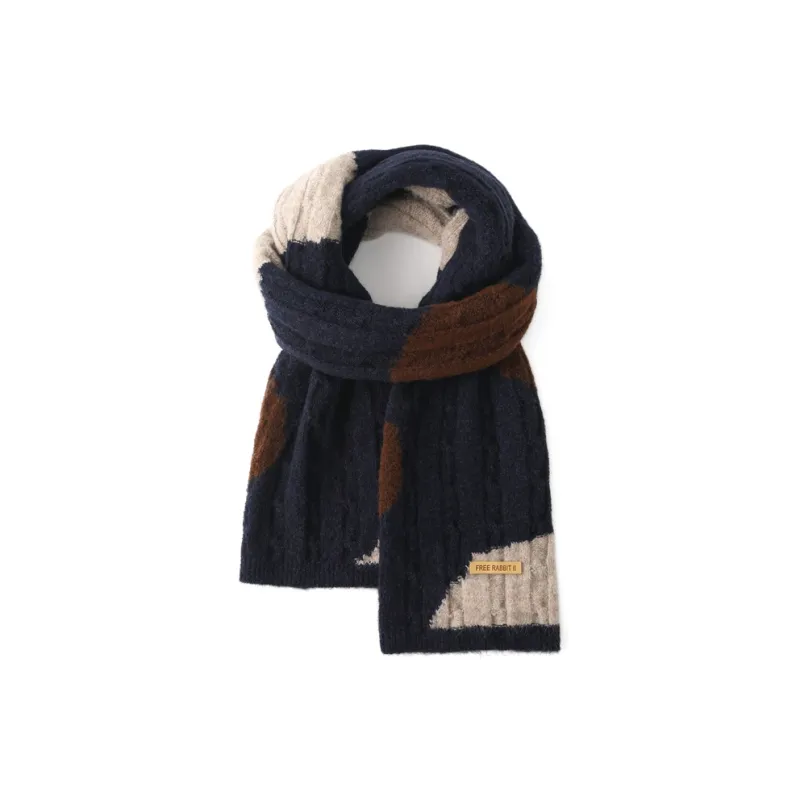 FREE RABBITⅡ Fall And Winter Wool Advanced Thickened Warm Knitted Fabric Scarf Unisex-8