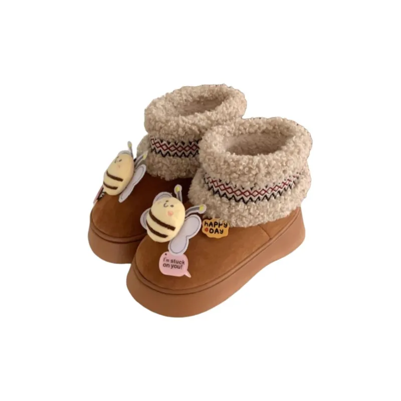 Thin Strips Cotton Slippers Women's-5