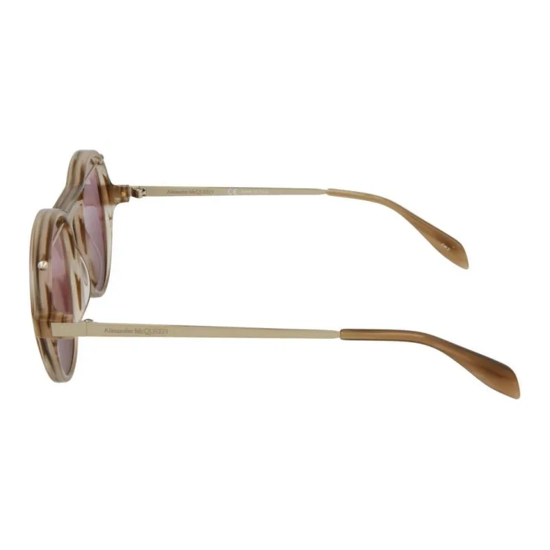 Alexander McQueen Acetate Round Sunglasses Men's Brown-2