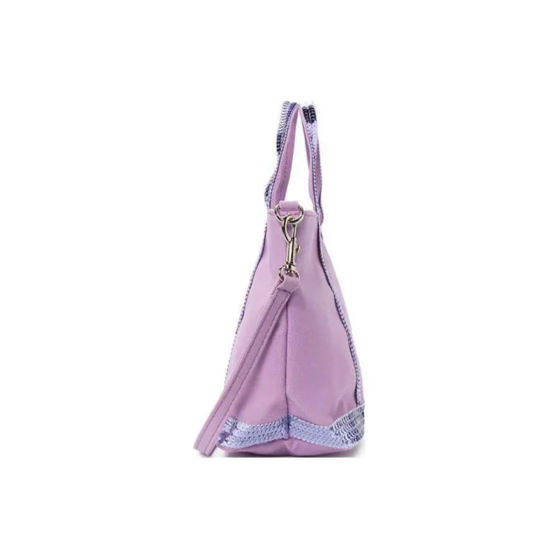 Vanessa Bruno Cotton Tote Bag, Shopping Bag, Crossbody Bag, One Shoulder Handbag Women's Purple-1