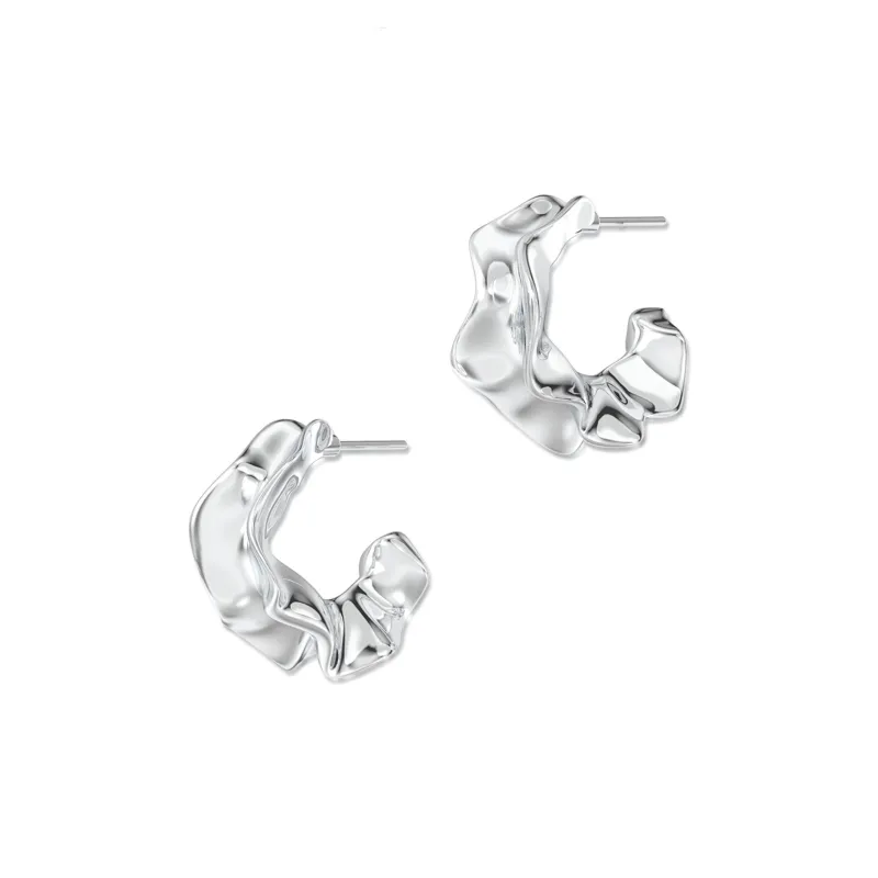 Mistova JEWELRY Eco Friendly Gold Plated Copper Floral Hoop Earrings Women's-3