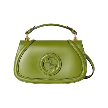 GUCCI Blondie Leather Shoulder Bag Crossbody Bag Handbag Small Size Women's Green