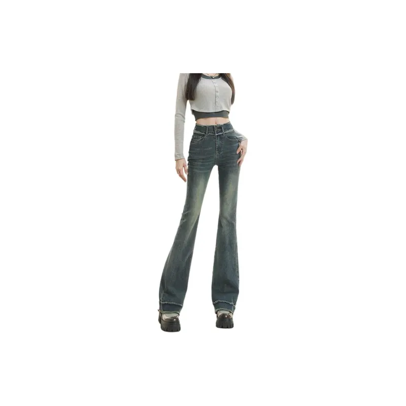 FAWENXIANGZI Jeans Women's Nostalgic Blue-2