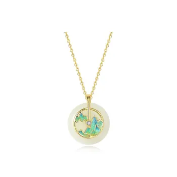 WEITIANXUAN Hetian Jade Necklaces White Jade/Pale Greenish White Jade Unisex