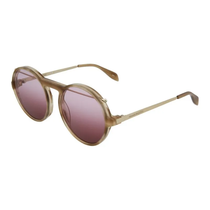 Alexander McQueen Acetate Round Sunglasses Men's Brown-0