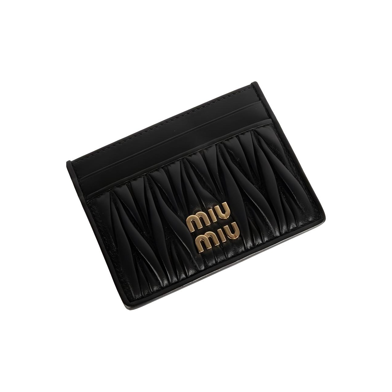 ★MiuMiu★ Matelasse Zipper Card Holder Black 5MB06MAFPPF000 Black Matelassé Nappa Leather Card Holder | Miu Miu