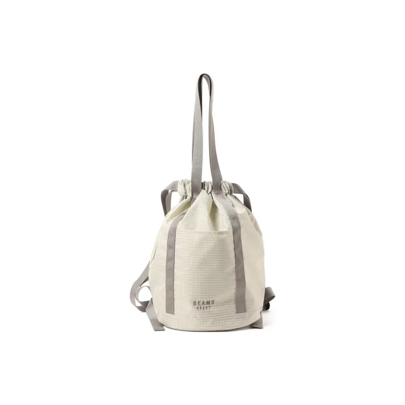 Beams Heart Nylon One Shoulder Handbag Women's Gray/Orange-1