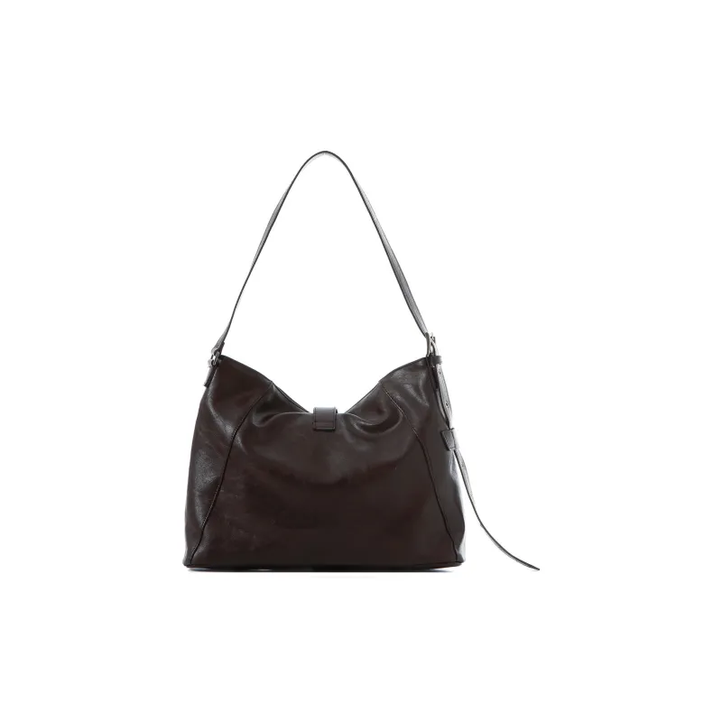 SQUARE Line Artificial Leather Casual HOBO Shoulder Bag Medium Size Women's-5