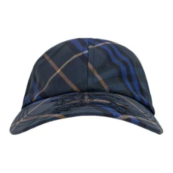 Burberry Equestrian Knight Motif Checked Baseball Cap