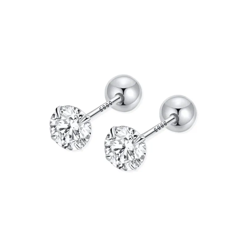 BTOE 999 Fine Silver Stud Earrings Women's-0