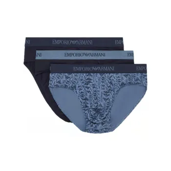 EMPORIO ARMANI FW24 Underpants Men's 3 Pack Navy+Blue+Marine Blue
