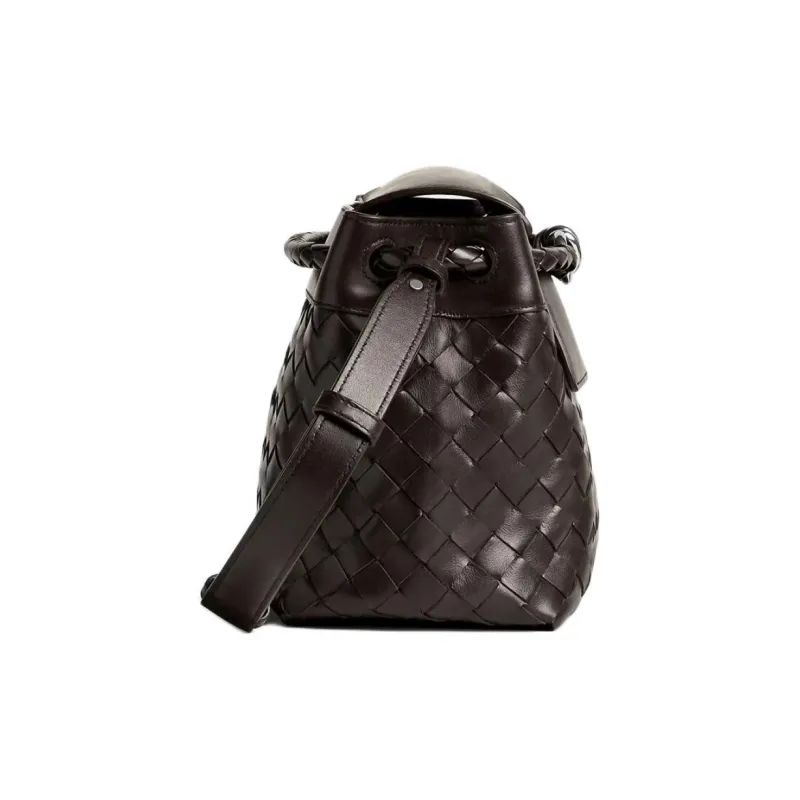 Bottega Veneta Calfskin Messenger Bag Crossbody Bags Small Size Men's Dark Brown-1