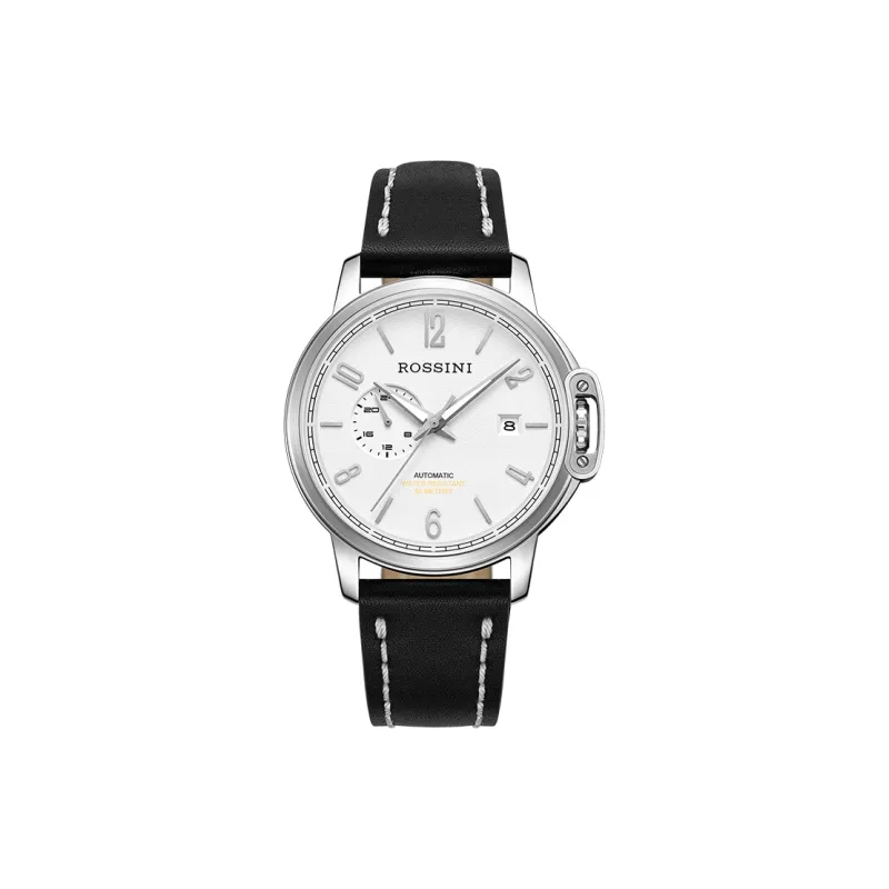 ROSSINI Designer Collection Mechanical Movement Cowhide Strap Watch Men's Watches Black Dial-5