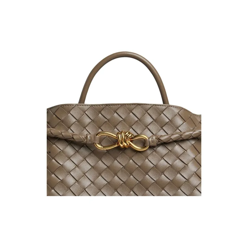 Bottega Veneta Andiamo Series Lambskin One Shoulder Handbags Large Size Women's Pinecone Brown-4