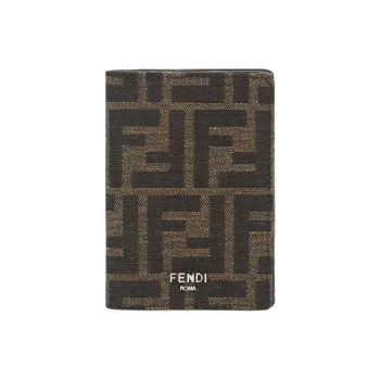 FENDI Jacquard Fabric Card Holder Men's Brown
